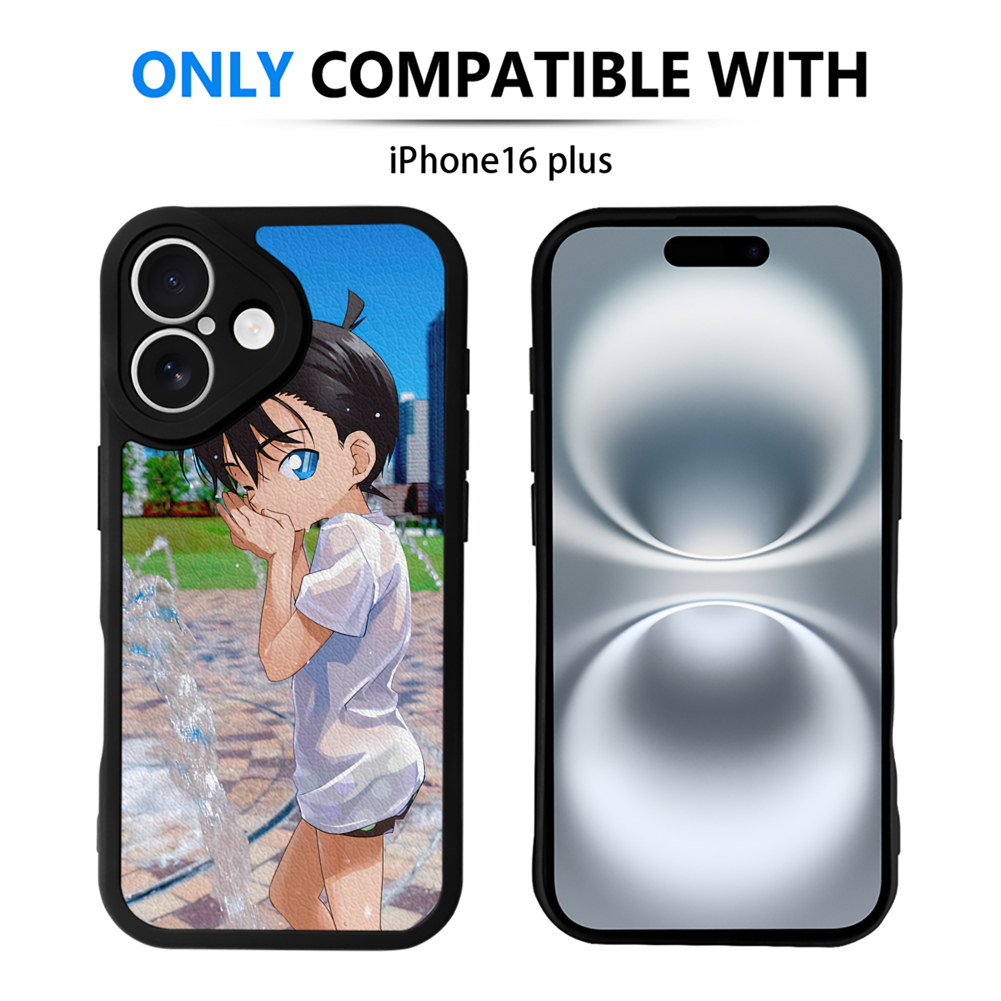 （画像用） 名探偵コナン Detective Conan 【iPhone 16シリーズ対応】シリコンスマホケース（レザー調） 材質：シリコン